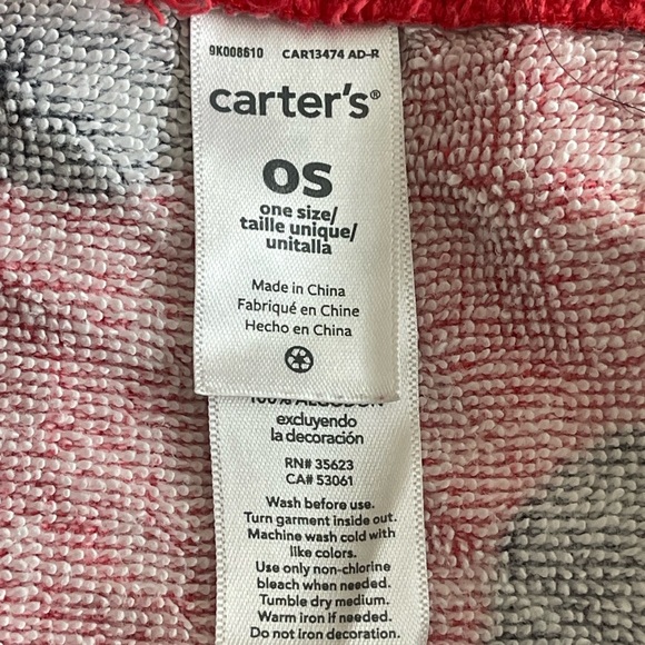 Carters Girls Hooded Towel One Size Strawberry Ladybug Beach Swimming Lessons - Picture 4 of 11